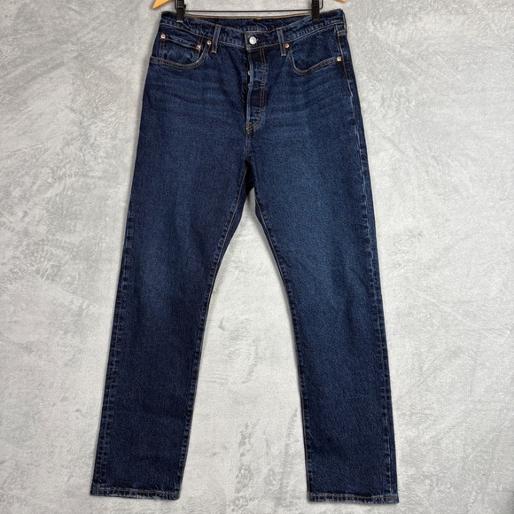 Levi's Denim - Levis Premium 501 Original Fit Womens Jeans Dark Wash Straight Leg W33 L32 12501